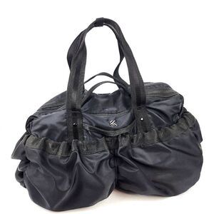 Kyodan Black Nylon Duffel Bag Shoulder Handbag Athletic Gym Tote Womens